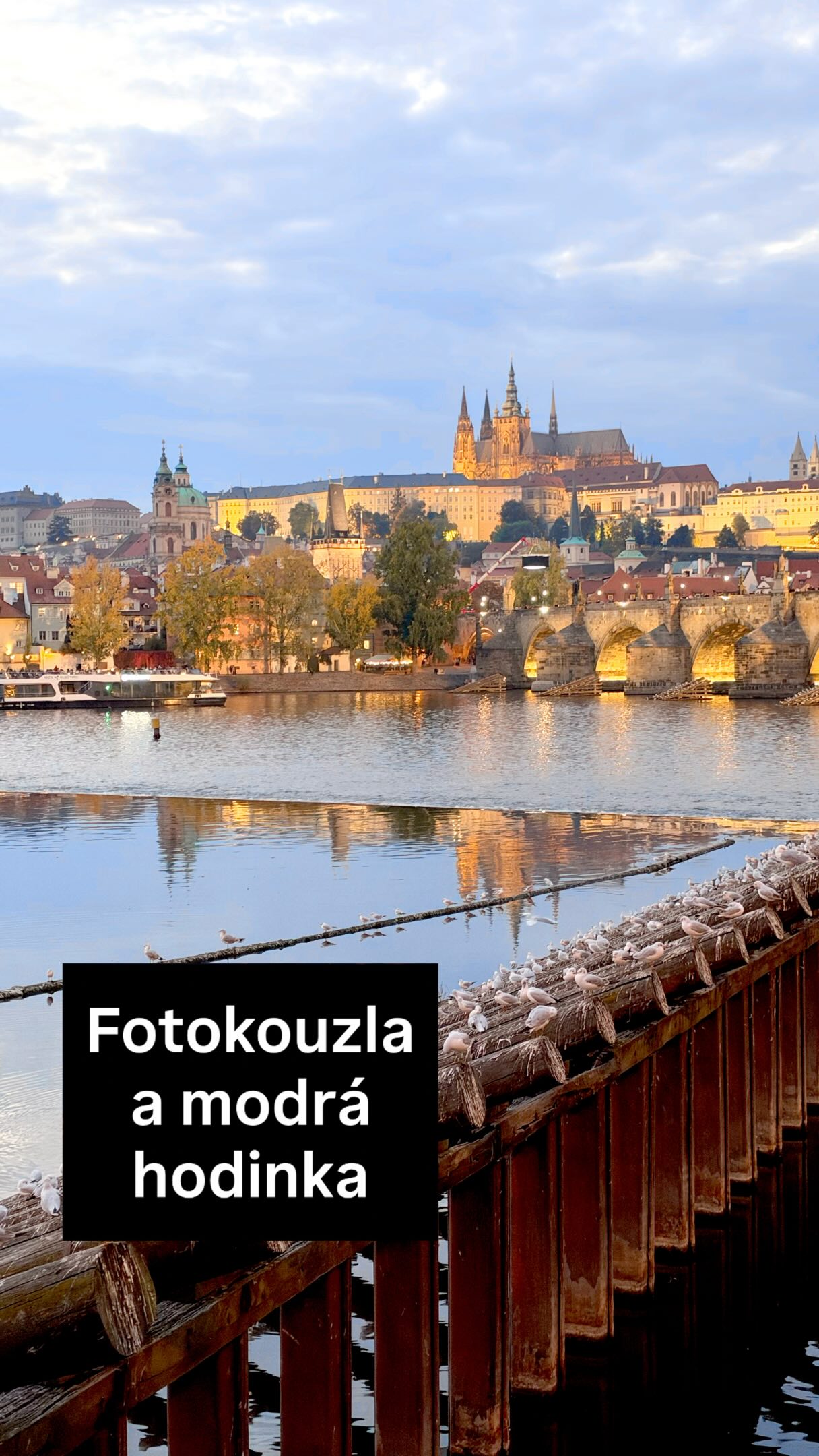 Že se po západu slunce už moc nedá fotit? Ale dá, a dokonce jsou ty fotky zcela skvělé. Zhruba půl hodiny po západu přichází modrá hodinka: oči vše vidí šedivě, ale snímače mobilů i foťáků zachytí svítivé barvy i pastelově modré nebe. Ale netrvá hodinu, spíš tak patnáct, dvacet minut. A musíte ji trefit přesně, protože tohle kouzlo mizí hodně rychle - a když nastane tma, fotky jsou už opravdu nudné. Foceno a točeno na iPhone 18 Pro, ale bude to fungovat s čímkoliv. #iphone18pro #fotografovani #nightphotography #prague